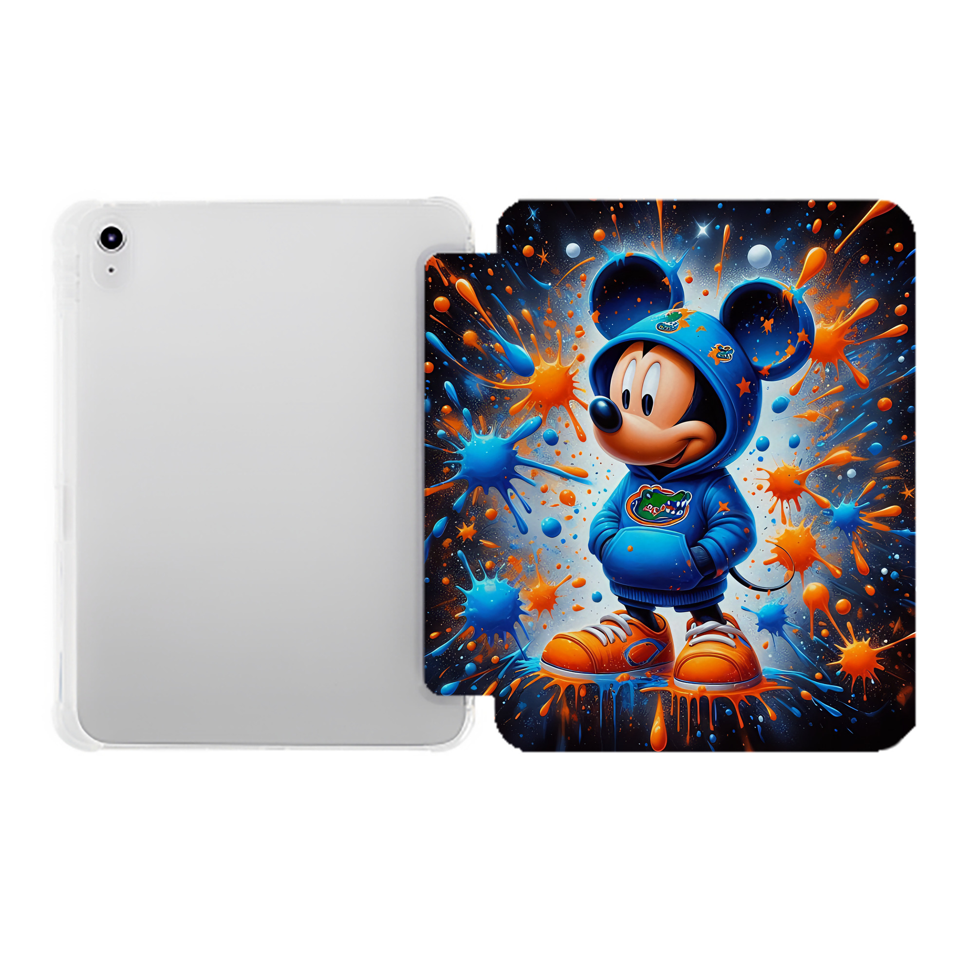 （画像用） ミッキーマウス Mickey Mouse IPad ケース ペン収納付き 三つ折りスタンド PUレザー×シリコン 対応機種9.5/10.5/10.9インチ